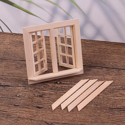 1/12 Diy Wooden Window Door Doll House Miniatures Accessories Pretend Play Toy For Kids Doll House Furniture