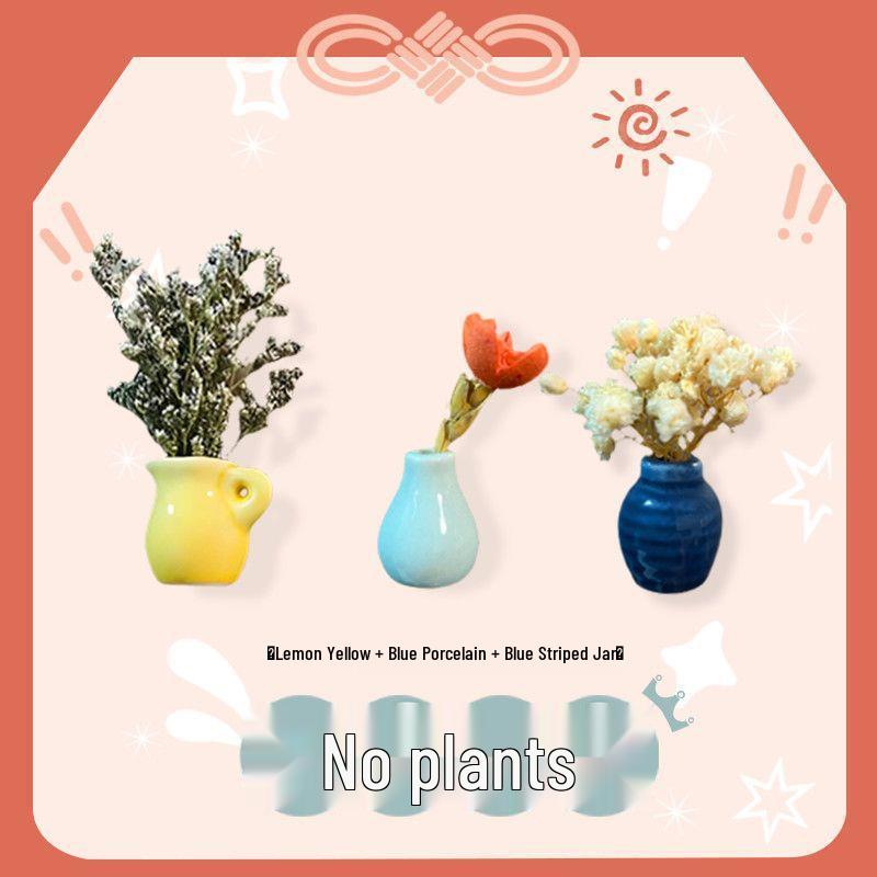 Handmade 3D Ceramic Vase Magnet for Hydroponic Plants & Flowers