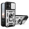 For iPhone 17 Case with Slide Camera Lid PC+TPU Kickstand Phone Cover