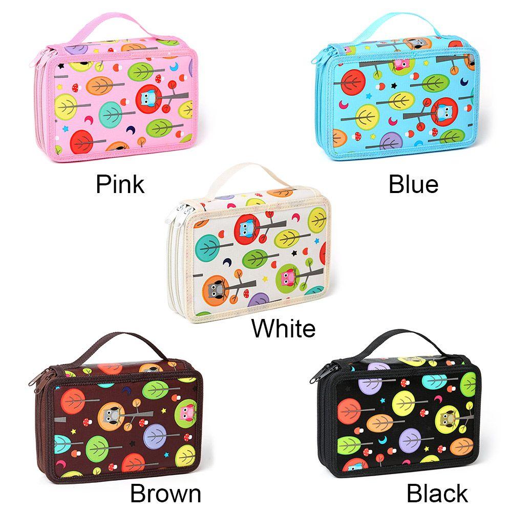 Multifunction Oxford Cloth 32 Holes Color Pencil Stationery Box Storage Pen Bag Pencil Case