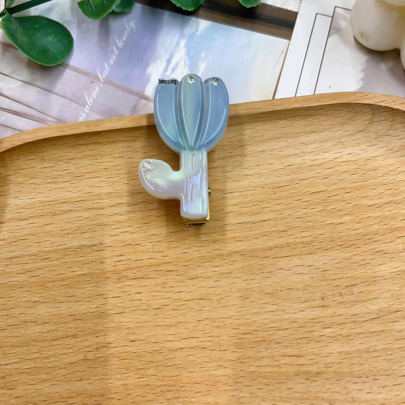 French Retro Tulip Acetate Hair Clip: Cute, Fashionable, Three-Dimensional Bangs Side Clip for Women.