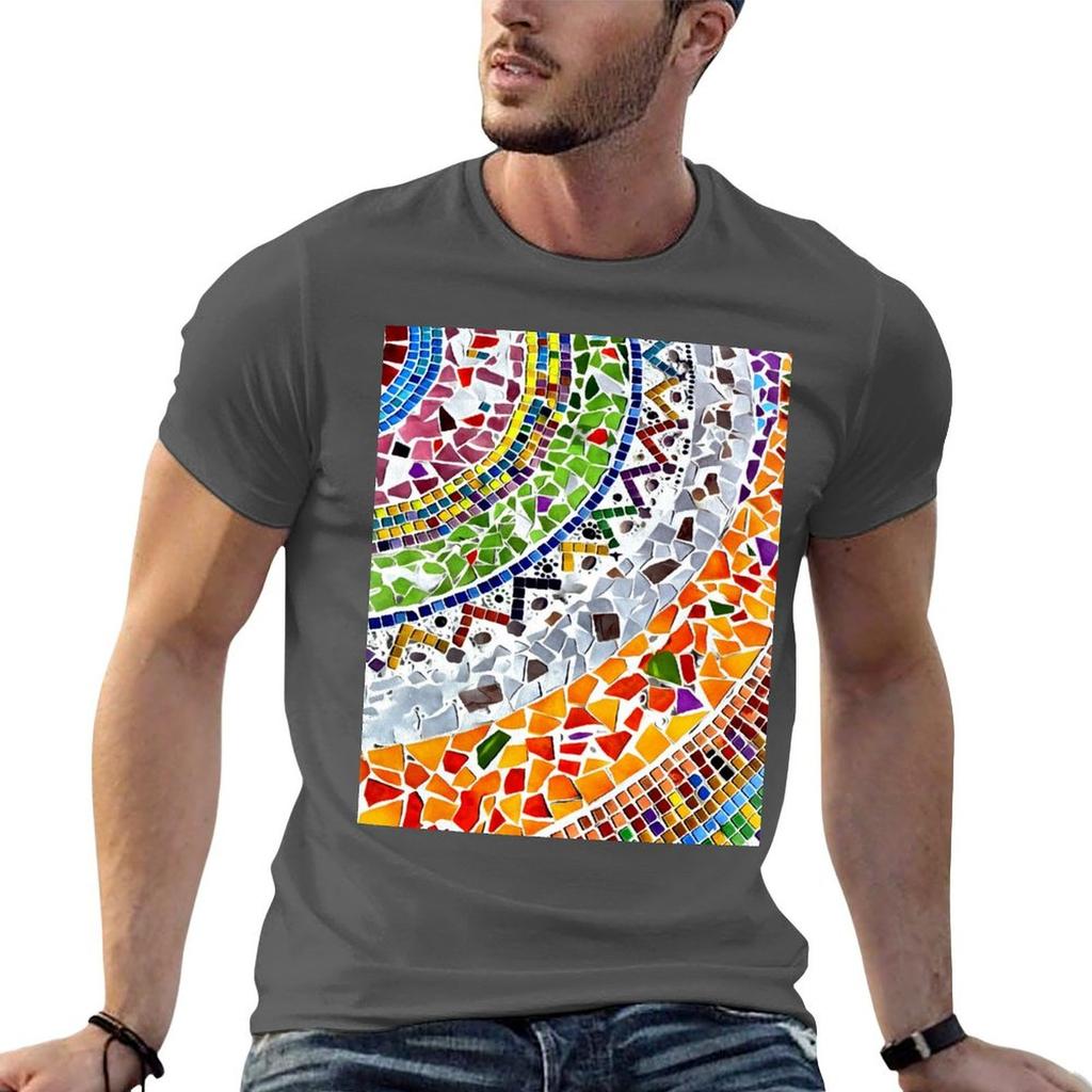 Gaudi Barselona Mosaic Tshirt Big Size Daily Wear Tshirt