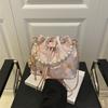 Sweet Butterfly Women Drawstring Bucket Shoulder Bags Versatile Ladies Crossbody Bag Clutch Fashi Girls Pearl Chain Handbags
