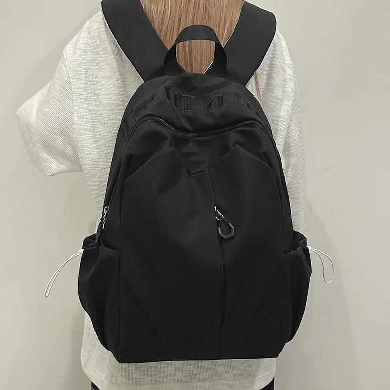 Student Schoolbag Men's Large Capacity Backpack Women's Solid Color Backpack