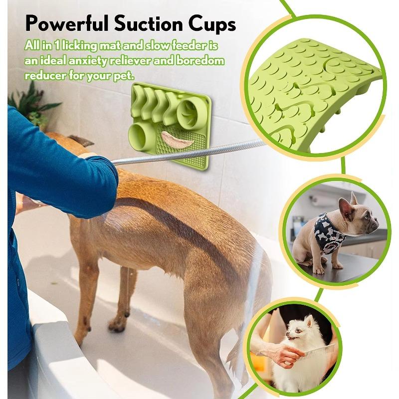 Bite-Resistant Anti-Choking Slow Feeder Silicone Pet Lick Mat Non-Slip Dog Bowl