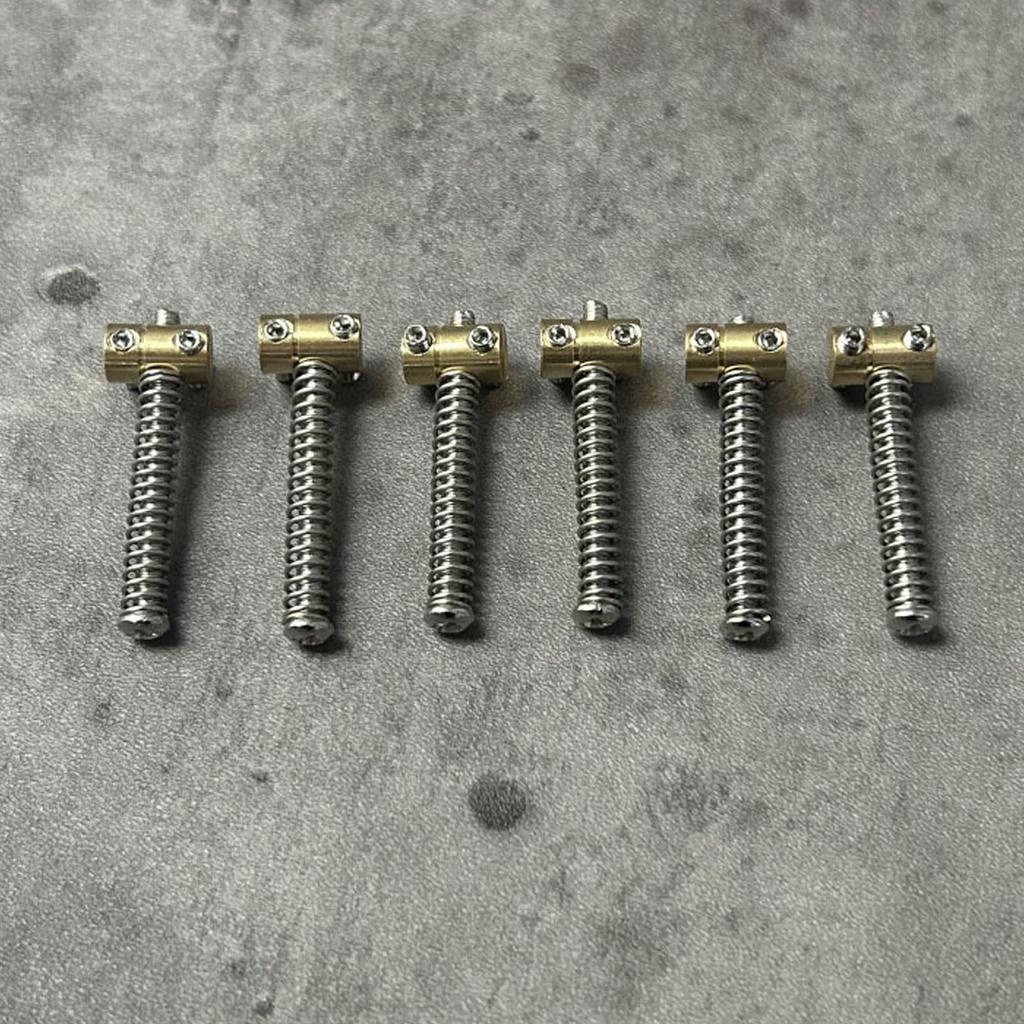 6Pcs Electric Guitar Bridge Saddle Metal Professional Clear Full Tone Guitar Bridge Saddle Replaceme