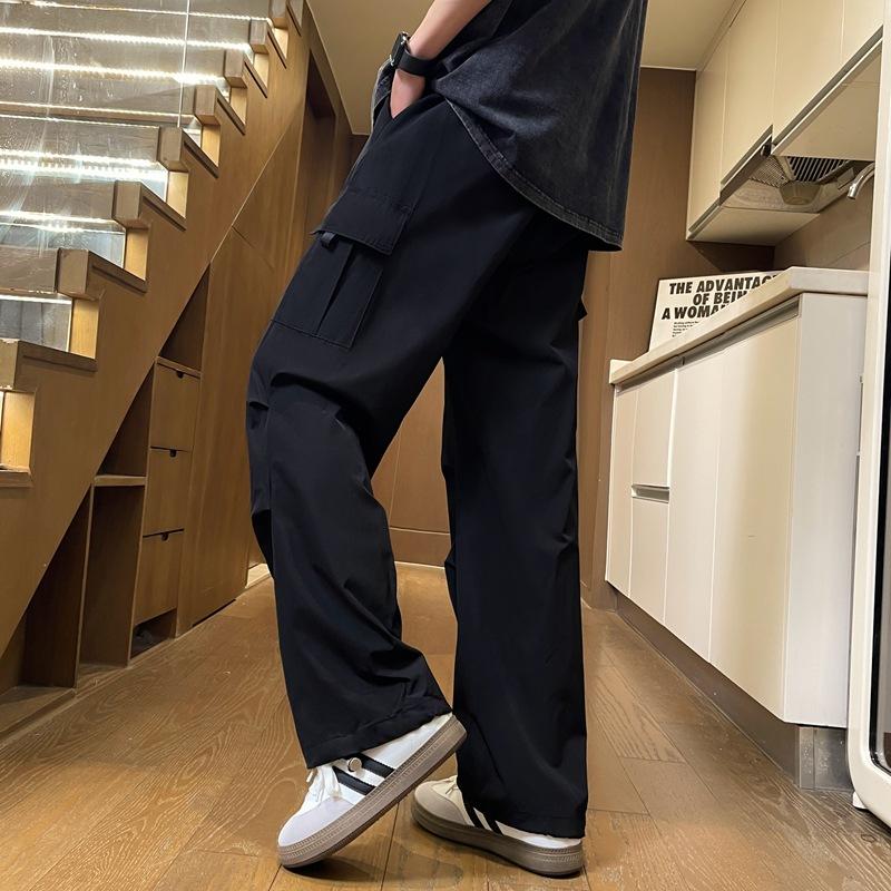 American Retro Drape Casual Pants for Men, Straight-leg Loose, Sporty, Fashionable and High-end Workwear Trousers