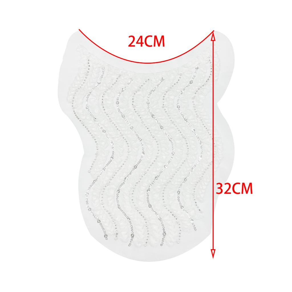 Lace Lace Wavy Placket Front Collar Decorative Neckline Curved Neckline Cloth Sticker Dress Dress Clothing Accessories