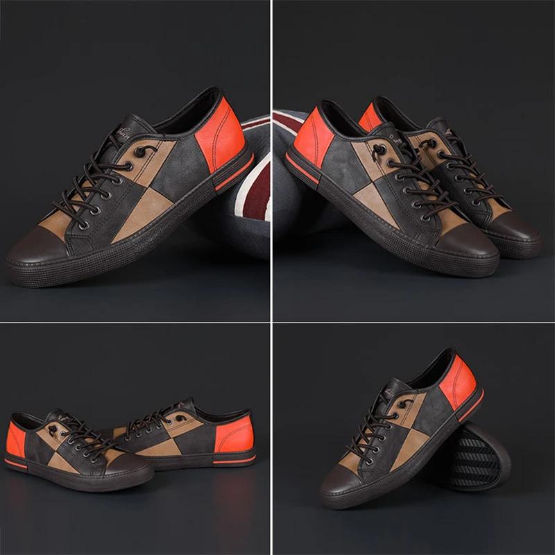 Fashion Men Leather Shoes New Men's Casual Shoes Spring Designer Sneakers Breathable Men Loafers Shoes Soft Sole Comfort Casual Shoe