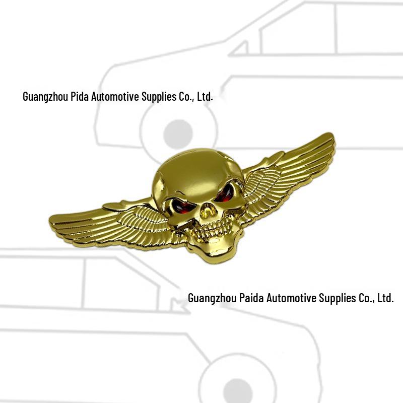 Oni Head Wings Skull Car Tail & Side Decal - Angel Wings Body Sticker