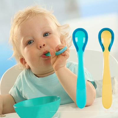 Temperature Heat Sensing Baby Cutlery for Feeding Dishes Children Spoon Safety