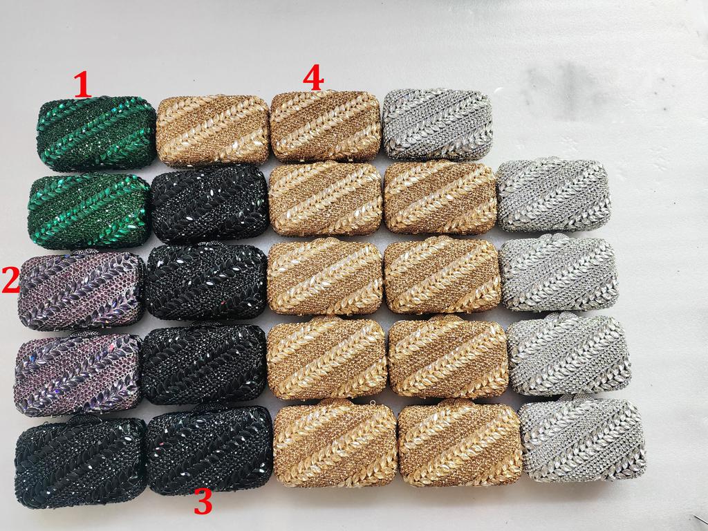Strass Abend-Clutch Gelb/Blau/Grün Mehrfarbig Damen Diamant Party Abschlussball Taschen Clutches Dame Abend Handtaschen