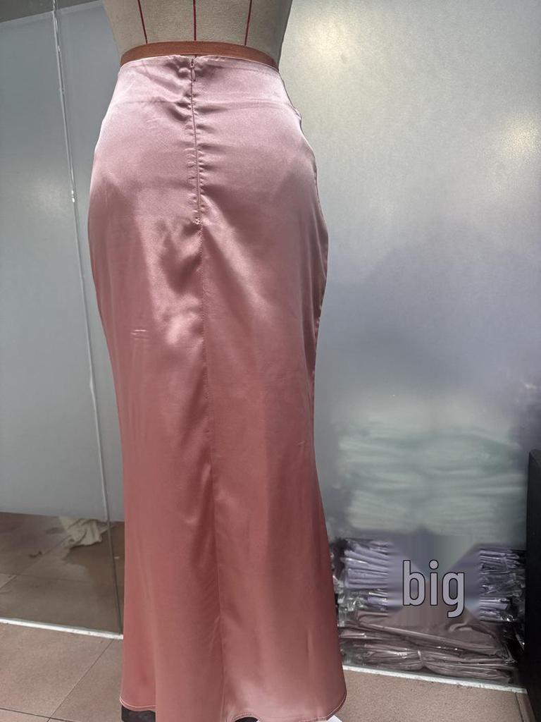 Autumn Satin Slim Fit Fishtail Midi Skirt for Women
