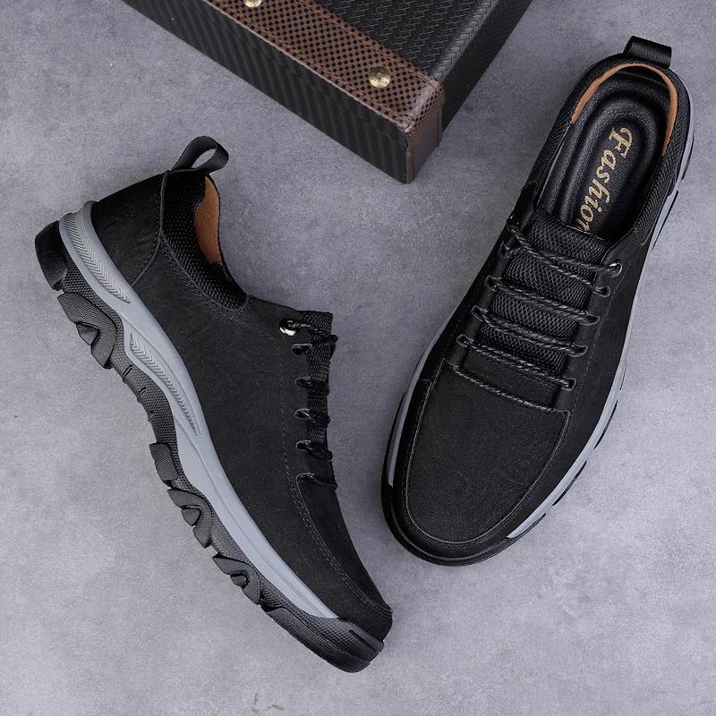 Fashion Men Shoes Lace Up Handmade Casual Men Shoe Design Lace Up Sneakers Man Genuine Leather Soft Shoes Men Oxfords Shoes