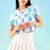 New MLB New York Yankees Crop Tops Women's White 3FTSM6123-50BLS