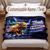 Fantasy Magic Theme Soft Blanket Personalized Custom Name Text Print Warm Blanket Home Sofa Bedroom Decor