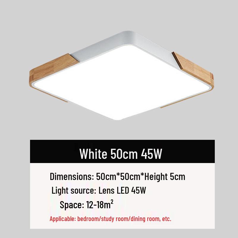 Natural Wood LED Ceiling Lamp for Bedroom and Living Room