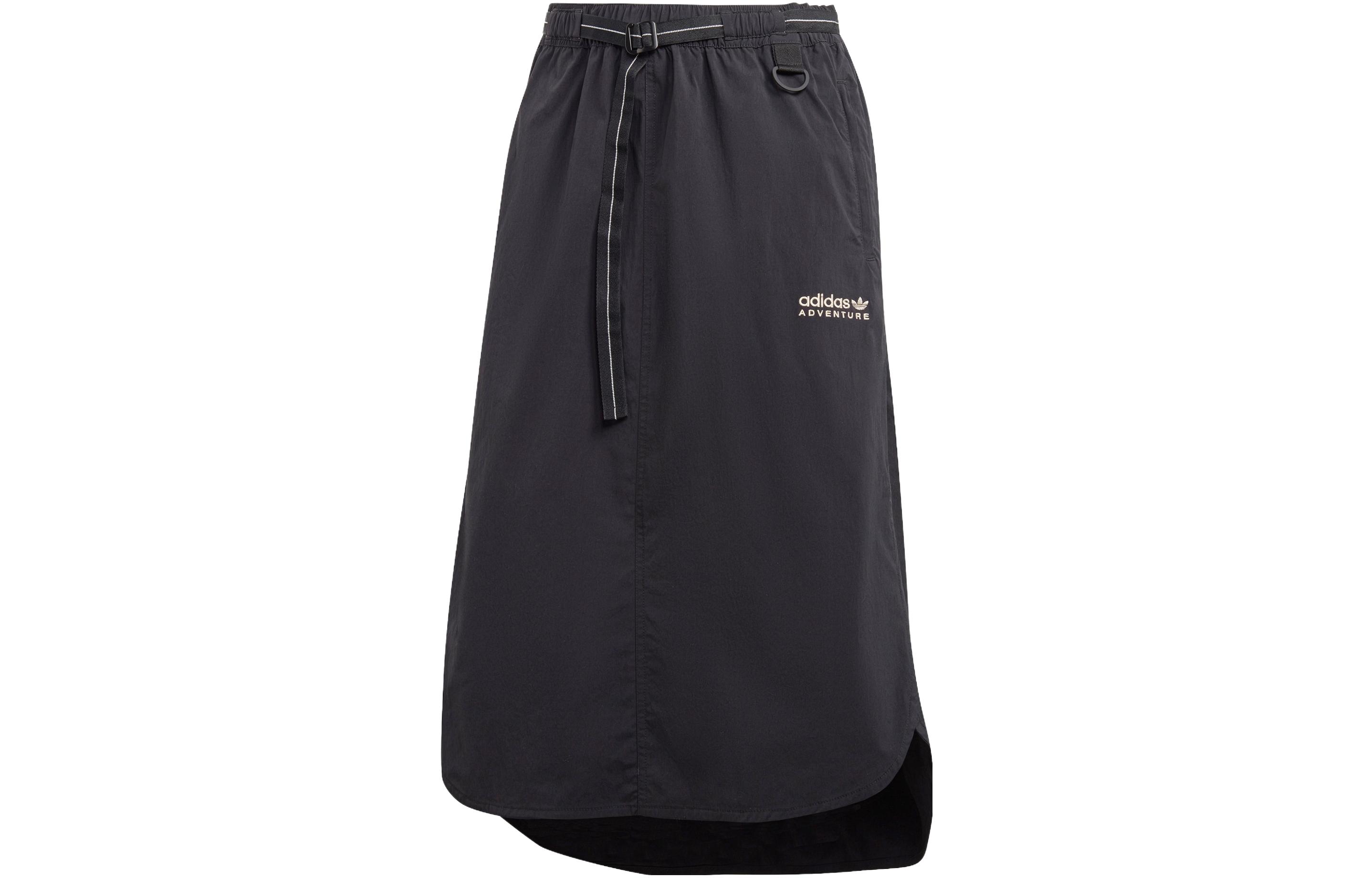 

Adidas Originals Casual Long Skirts Women s Black Moderate Mid Length A Line Skirt IB7373 A32