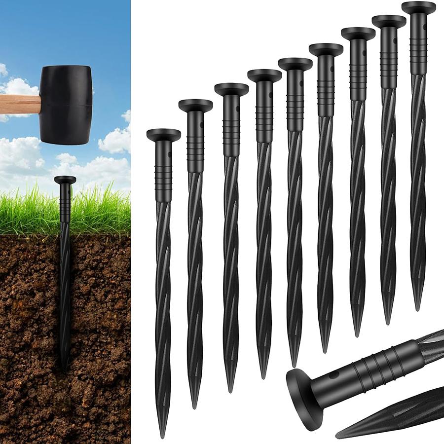 60pcs 5.9inch Edging Nail Stake Spikes Landscape Edging Garden Border Lawn Landscape Edging Stakes Spiral Pegs Spike