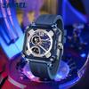SMAEL 8121 Trendy Multifunction Men's Watch Dual Display Silicone Strap Waterproof Sporty Outdoor Male Watches Gift