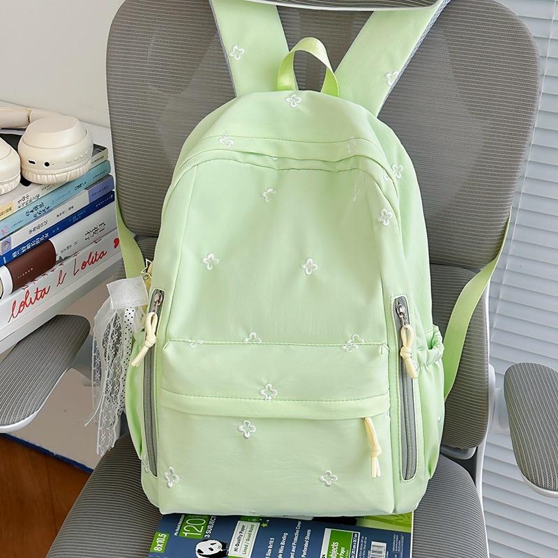 Schoolbag Korean Ins Mori Sweet Backpack High Value College Style Embroidery Flower Middle School Student Schoolbag Women's Backpack