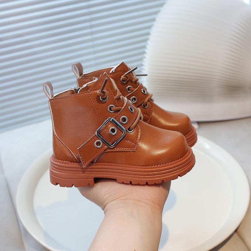 Fashion Casual Versatile Child Shoes Trendy Retro New Girls Boots Simple Thick Soled Comfort Girl Shoe Warm Non Slip Winter Boot