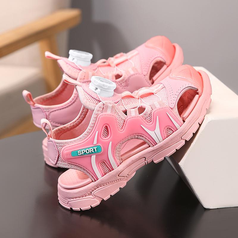 29-39 Sandali Estivi Antiscivolo Resistenti all'Usura Traspiranti alla Moda con Punta Chiusa Scarpe da Spiaggia per Bambini
