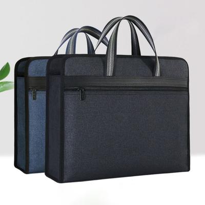 Multiple Compartments Document Storage Bag Large Capacity Canvas Briefcase  School/Work Supplies