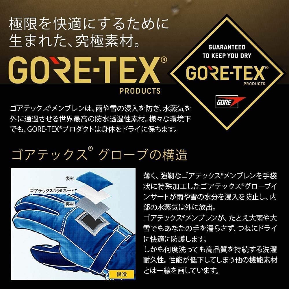 Namelessage Snowboard Leather with Inner Size 5 4 Sizes Snow Gloves, GORE-TEX Gloves, AGE-61TR, Black, L, Colors, Available, Gloves, Snowboarding,