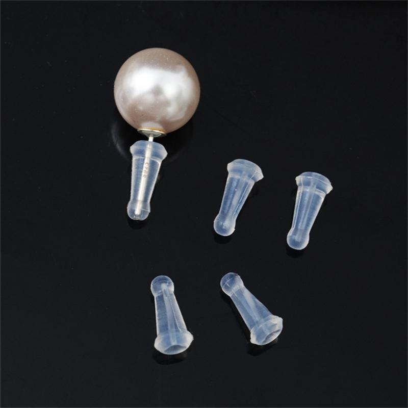 100Pcs Silicone Earring Backs Replacements for Sensitive Skin Hypoallergenics Earring Stoppers for Droopy Earrings