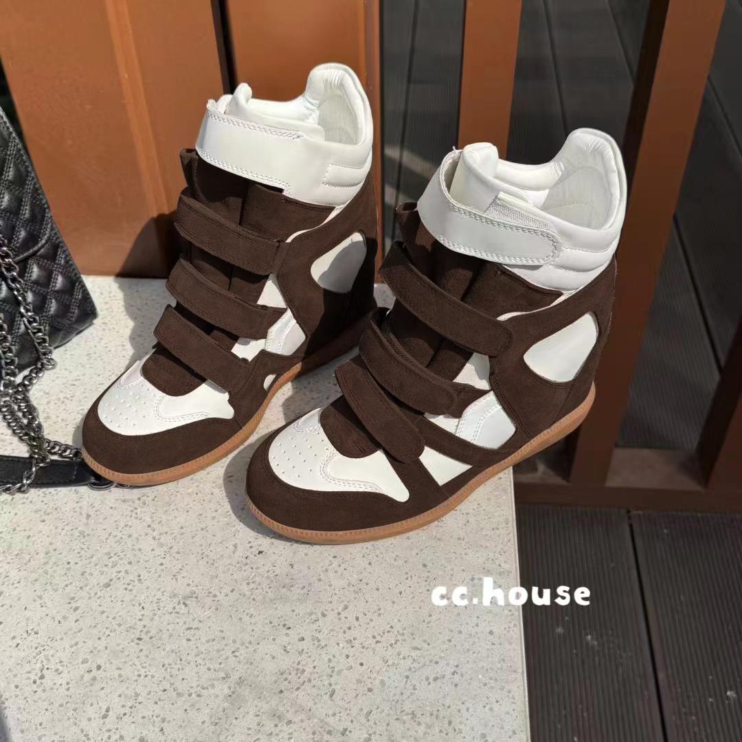 

Бренд Зимние Женские Короткие Ботинки 6 см Клиновидный Каблук Высокий Верх Спортивная Обувь Нескользящие Толстые Снежные Ботинки Модная Толстая Подошва Женская Обувь 39