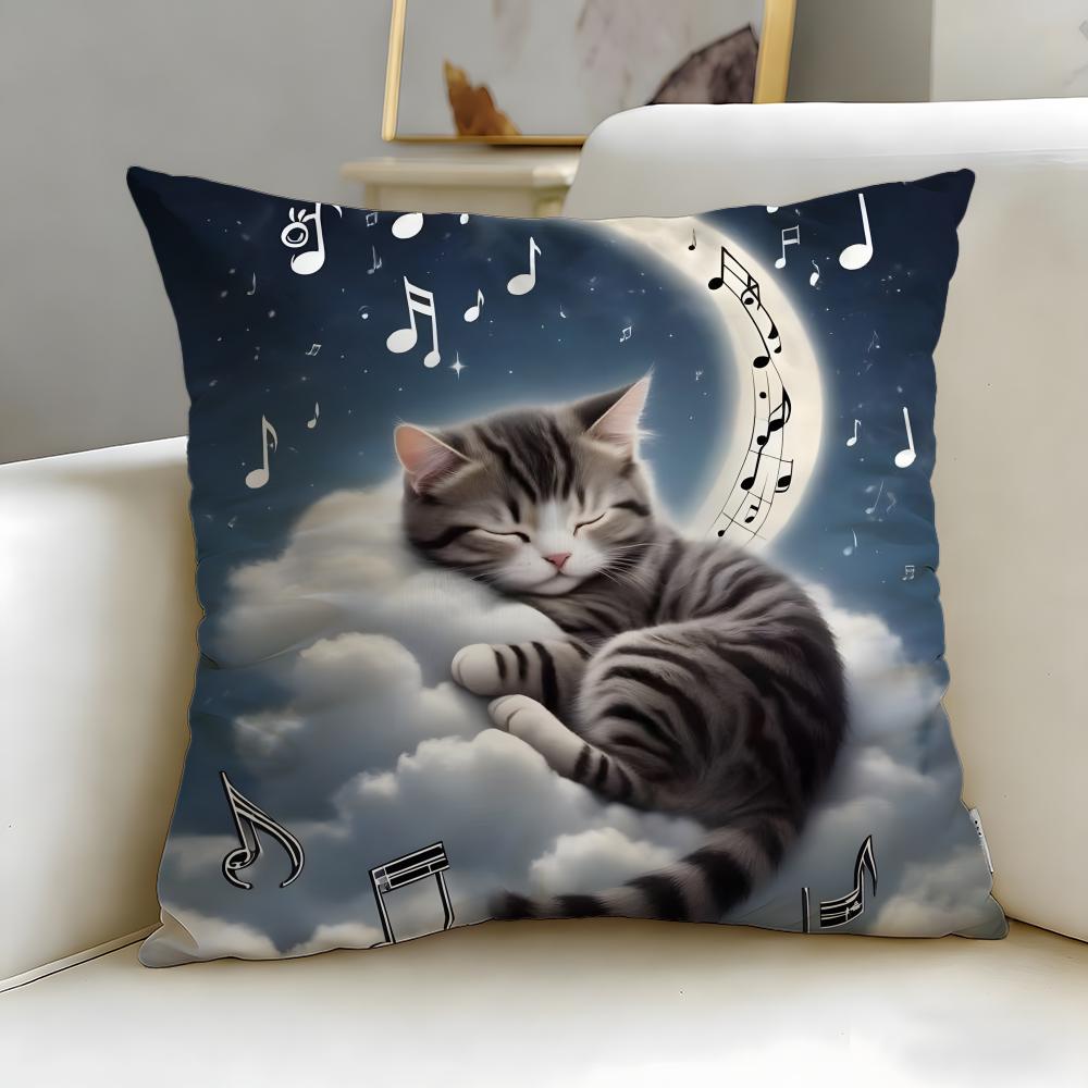 Classic Animal Cat Cushion Cover Soft & Easy-Wash Pillow Case – Versatile for Couch, Bed, Travel and Office