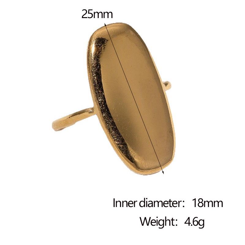 Verstellbarer offener Ring aus Edelstahl, goldbeschichtet, für Damen - Hochwertiger, polierter Schmuck aus Titanstahl