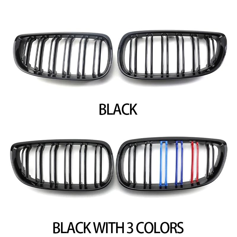 New Look Car Grille Grill Front Kidney Glossy 2 Line Double Slat For BMW 3 Series E92 E93 M3 Pre-LCI 2006-2009