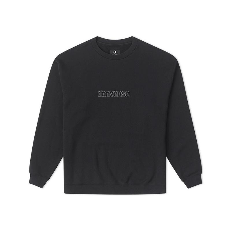 New Converse Sweatshirt Men's Black 10027103-A01