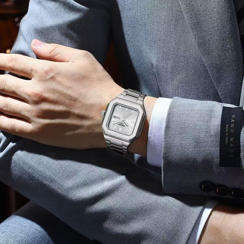 NIBOSI Luminous Square Man Watch Waterproof Business Men Watch Stainless Steel Quartz Luxury Men's Watches