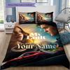 Culpa Mia Custom Name Pattern Bedding Quilt Set Quilt Cover Pillowcase Home Birthday Gift(1 * duvet cover + 2 * pillowcase, without core)