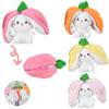 Schattig Aardbeien Konijn Pluche Speelgoed Sleutelhanger Fruit Transformatie Pop Tas Hanger
