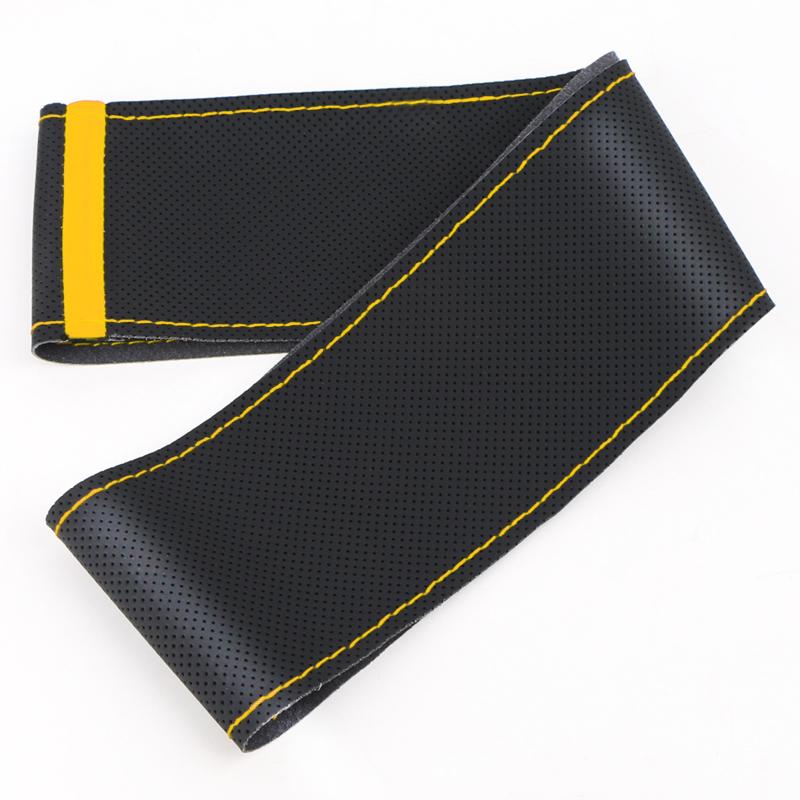 DIY Universal Car Steering Wheel Cover Napa Leather Steering Wheel Wrap Soft Breathable Car Accessories 38cm Auto Steering Wrap