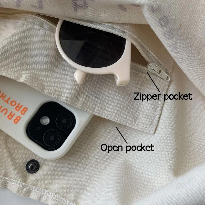 Cute Strawberry Tote Bag Aesthetic for School Girls Purses Shopper Designer Handbag Japanese Women Peach Print Eco Shoulder Bags