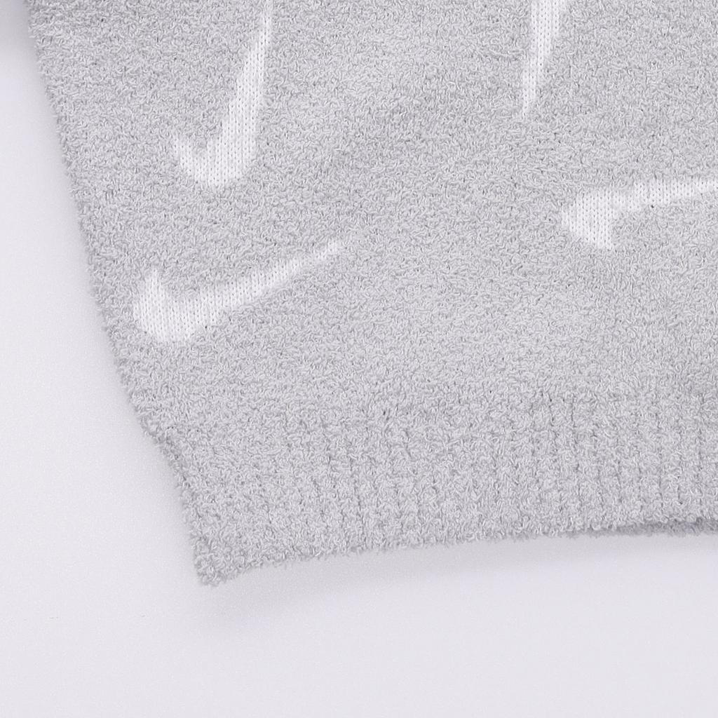 Nike Ropa Deportiva Fénix Acogedora Estampado Completo Camiseta Casual Corta de Manga Corta para Mujer Tops Gris Humo Claro FD4287-077