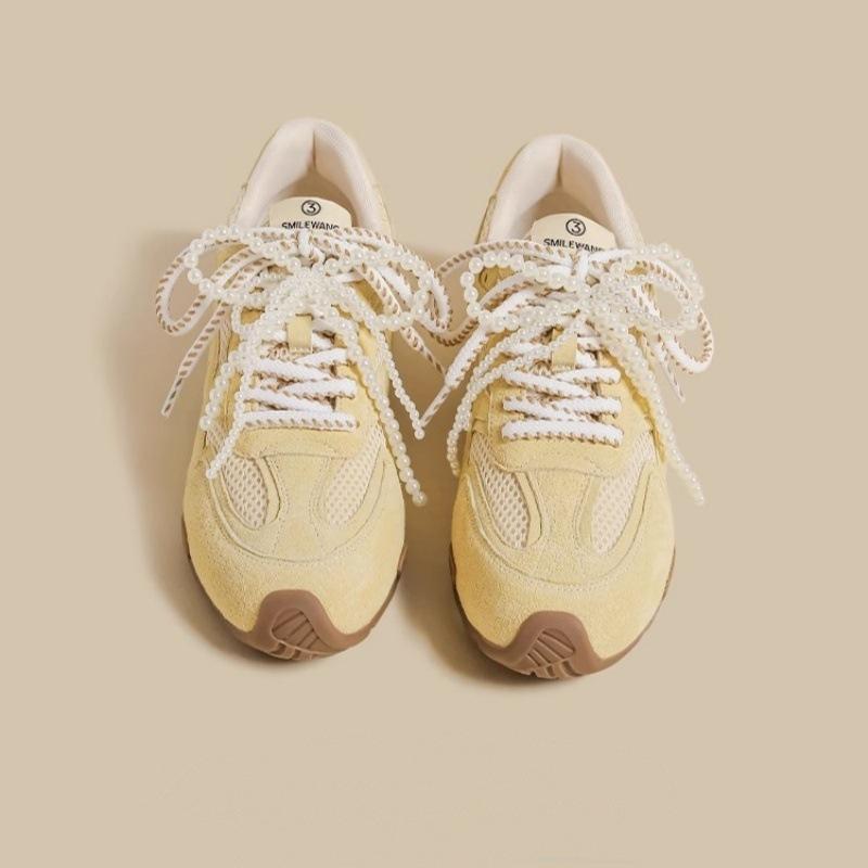 2025 hot-selling models, sweet sister German training~ inner height increase pearl mesh breathable sports Forrest Gump casual shoes women's German tr
