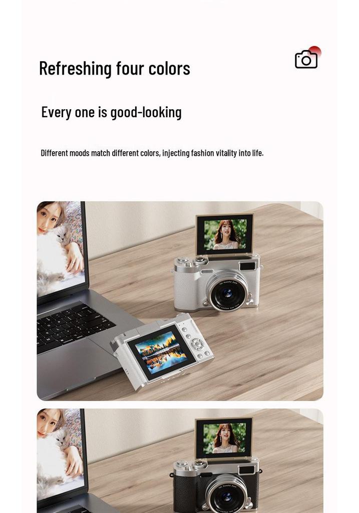 Pixel 9600W HD Flip Screen Student Camera - Portable, Compact, Ideal for Campus and Parties