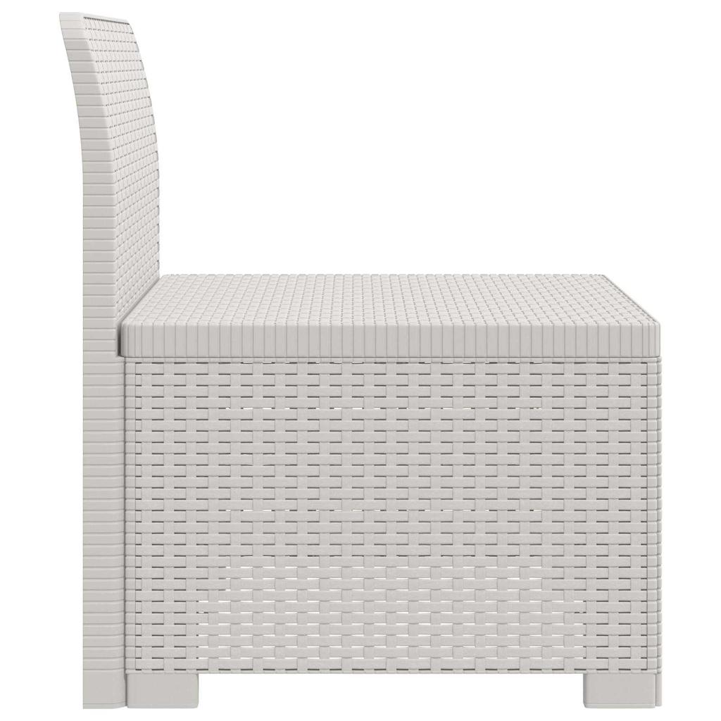 1 Seater Garden Sofa Rattan Look PP White