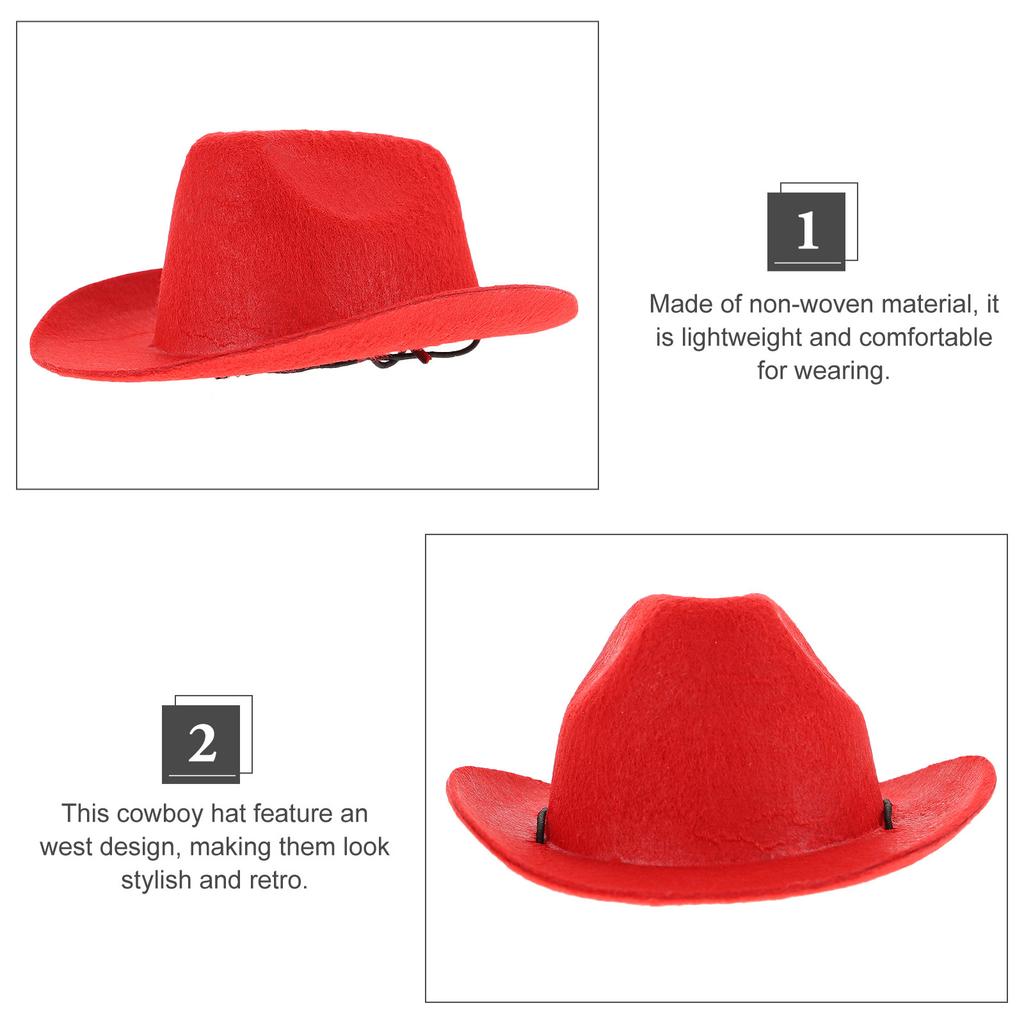 Cowboy Dog Cat Hat Pet Costume Supplies Premium Non-Woven Material Adjustable Strap for Western Theme Party Graduation