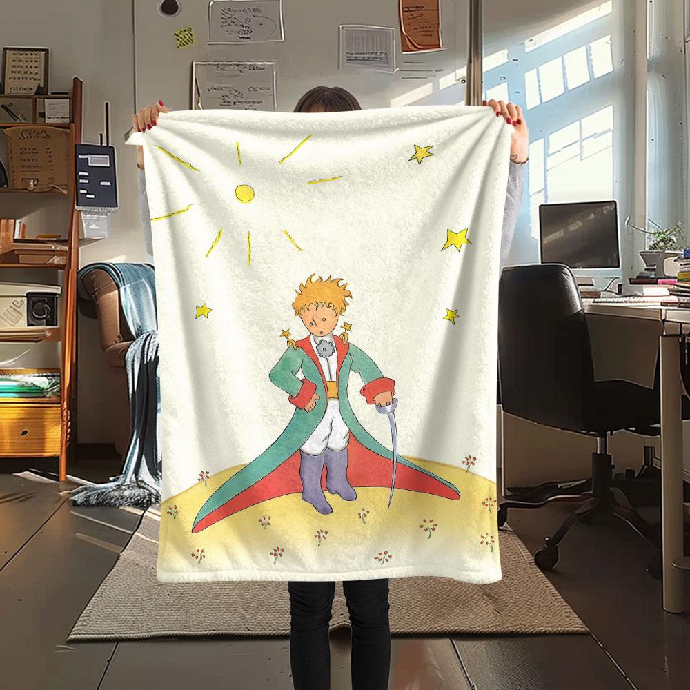 1PC Little Prince Bloom Blanket, High quality Comfortable for All Seasons, Home Decor, Warmth and Comfort