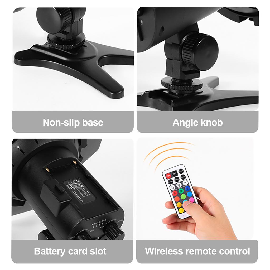 12W RGB Photography Light Bi-color LED Light 128pcs LED Bds 3200K-5600K Dimmable 5 Scene Effects Support /NP Series Battery Powered with Metal Barnd