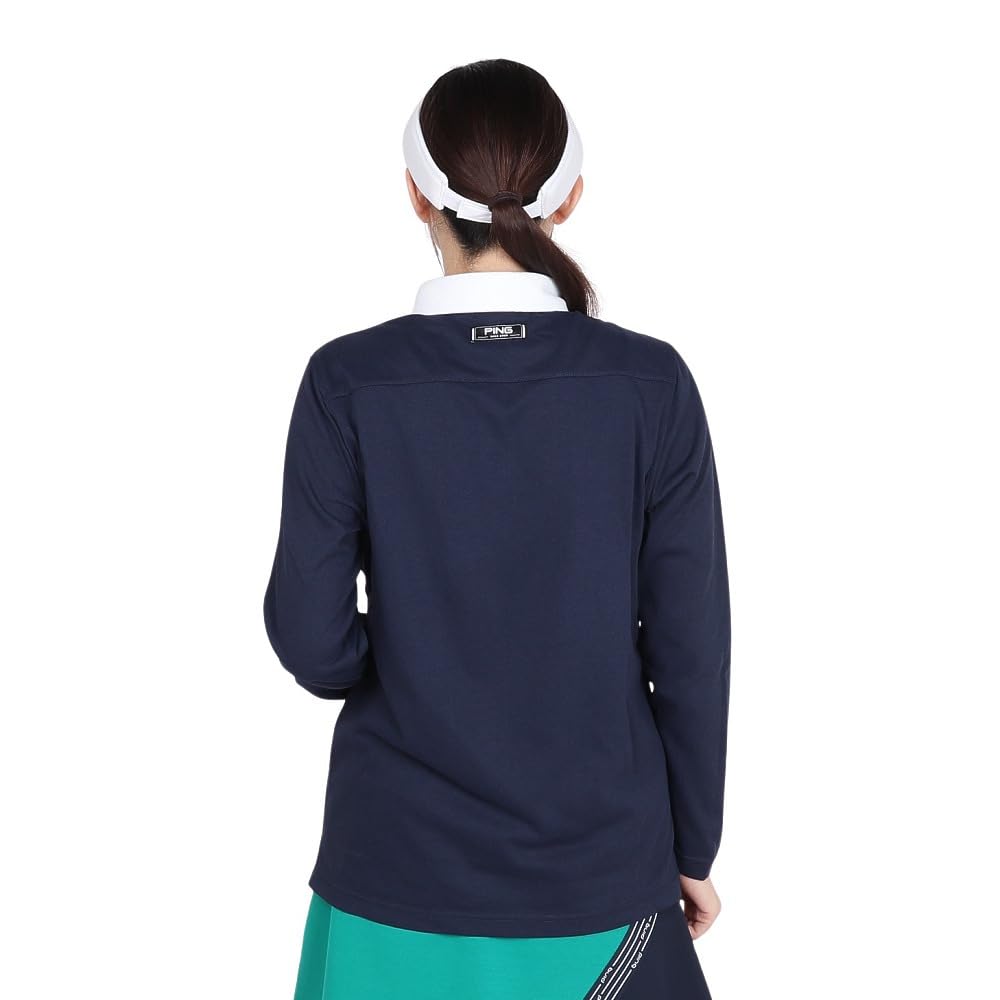 Ping Apparel Women's Long Sleeve Polo Shirt (Moisture-Wicking, Quick-Drying, UV Protection) / Golf / 622-4261900 120_Navy L