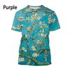 Summer Round Neck 3D Print Art Oil Painting Graphic T-shirts Fashionable Casual Short Sleeved Men's T-shirts