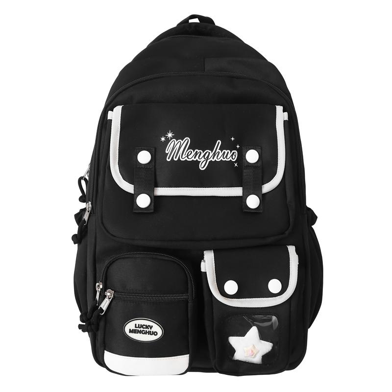 College Style Schoolbag Women's Large Capacity Computer Travel Bag Letter Print Backpack for High School Students